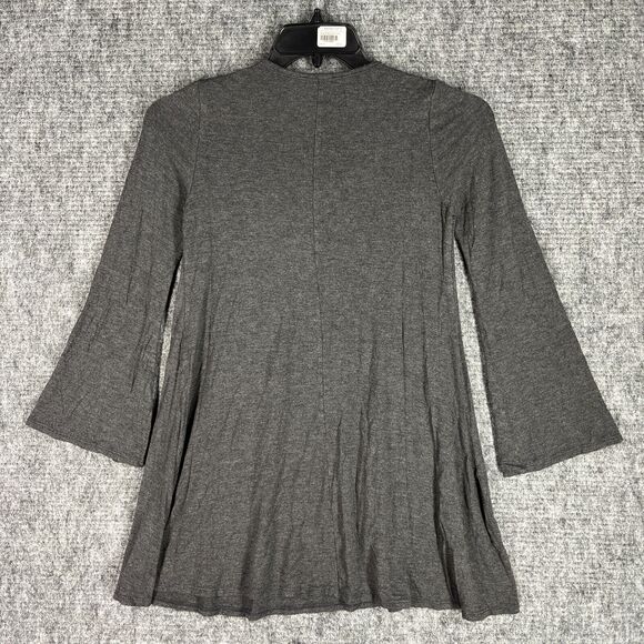 Ming‎ Ming Shirt Small Womens USA Made Tunic Flare Sleeve Gray Minimal Festival - Picture 2 of 8